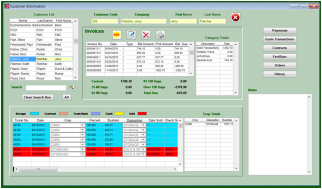 Customer Information for Grain Elevator